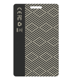 HeiTech Compact GPS Tracker Device Compact GPS tracker device with geometric pattern design for real-time tracking.