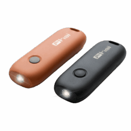 HeiTech Compact GPS Trackers HeiTech GPS trackers with LED lights in black and tan colors.